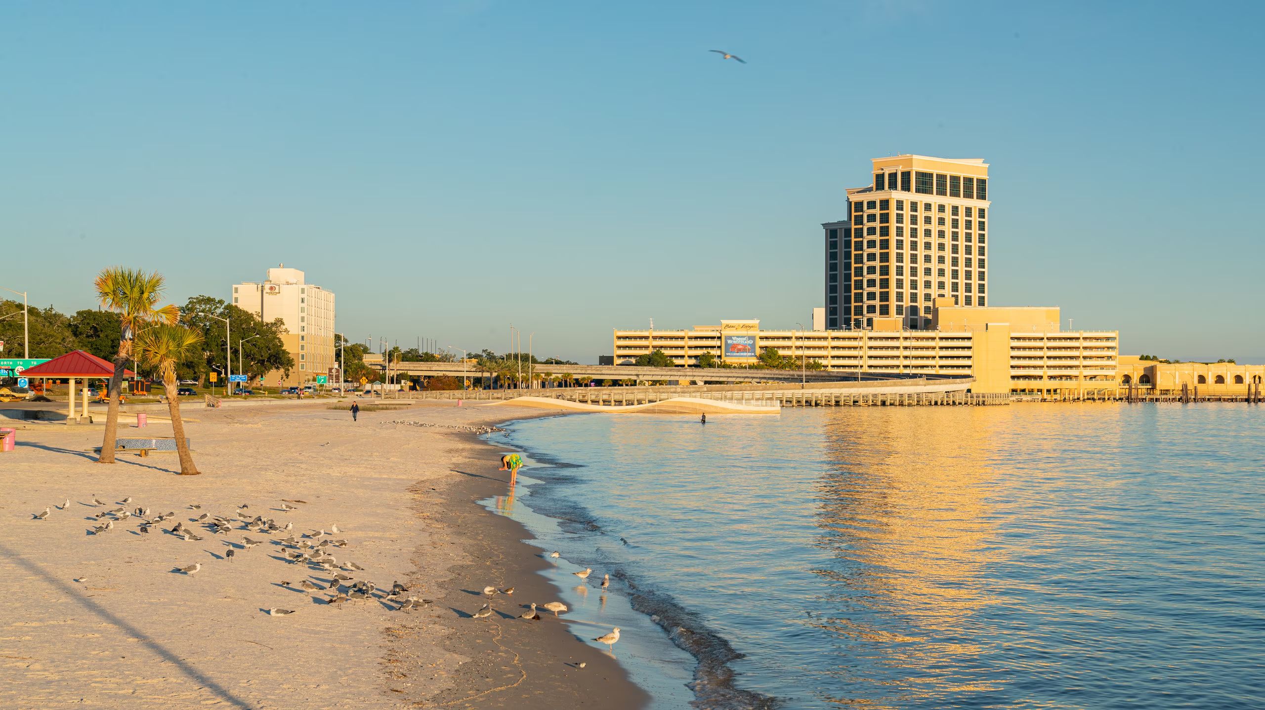 Biloxi Beach near Keesler Air Force Base at sunset